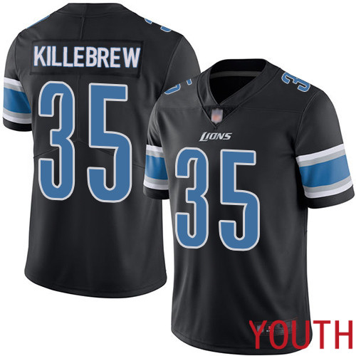 Detroit Lions Limited Black Youth Miles Killebrew Jersey NFL Football #35 Rush Vapor Untouchable->youth nfl jersey->Youth Jersey
